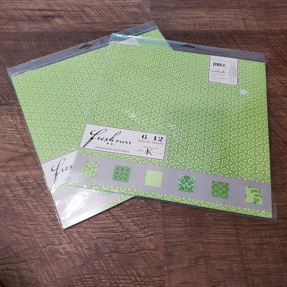 K and Company Marcella Fresh Paint Scrapbooking Paper Designer Pattern Green New